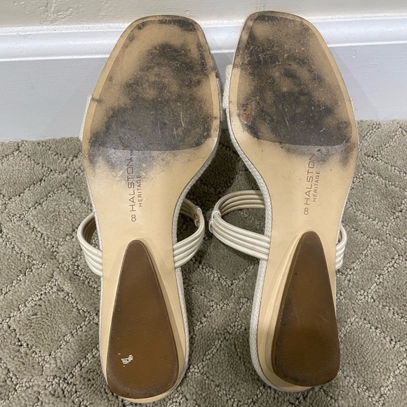 Halston Heritage cream slip on sandals size 8 - Picture 7 of 12